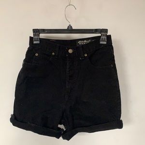 Eddie Bauer Super High Waisted Black Denim Shorts